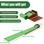 NNETM Golf Putting Mat with 2-Hole Training Design