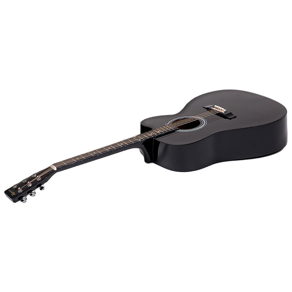 NNEDPE Karrera 38in Pro Cutaway Acoustic Guitar with Carry Bag - Black