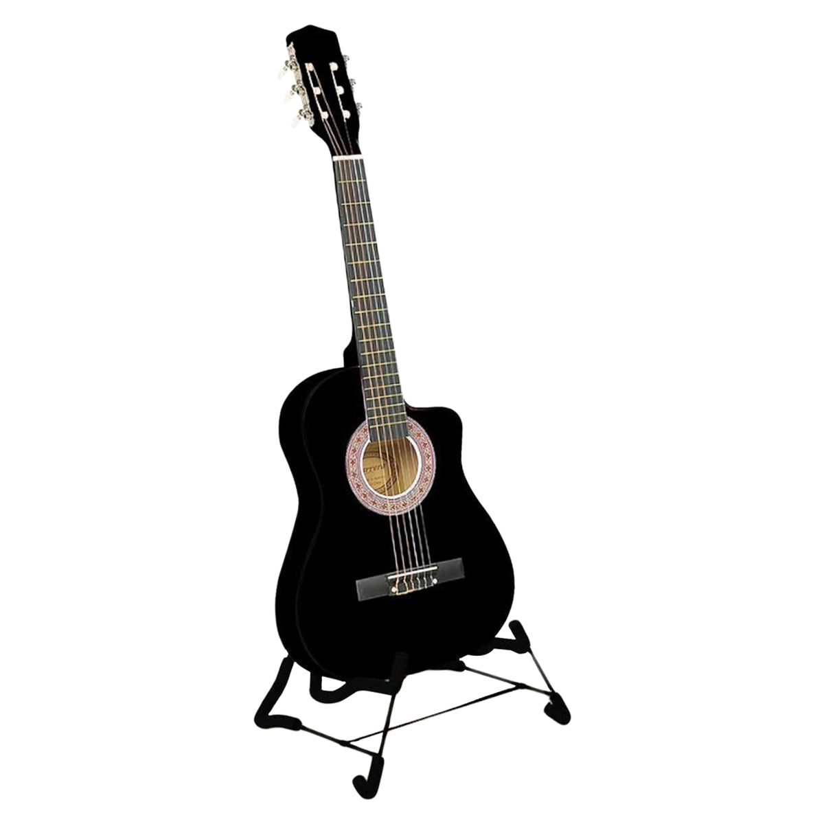 NNEDPE Karrera 38in Pro Cutaway Acoustic Guitar with Carry Bag - Black
