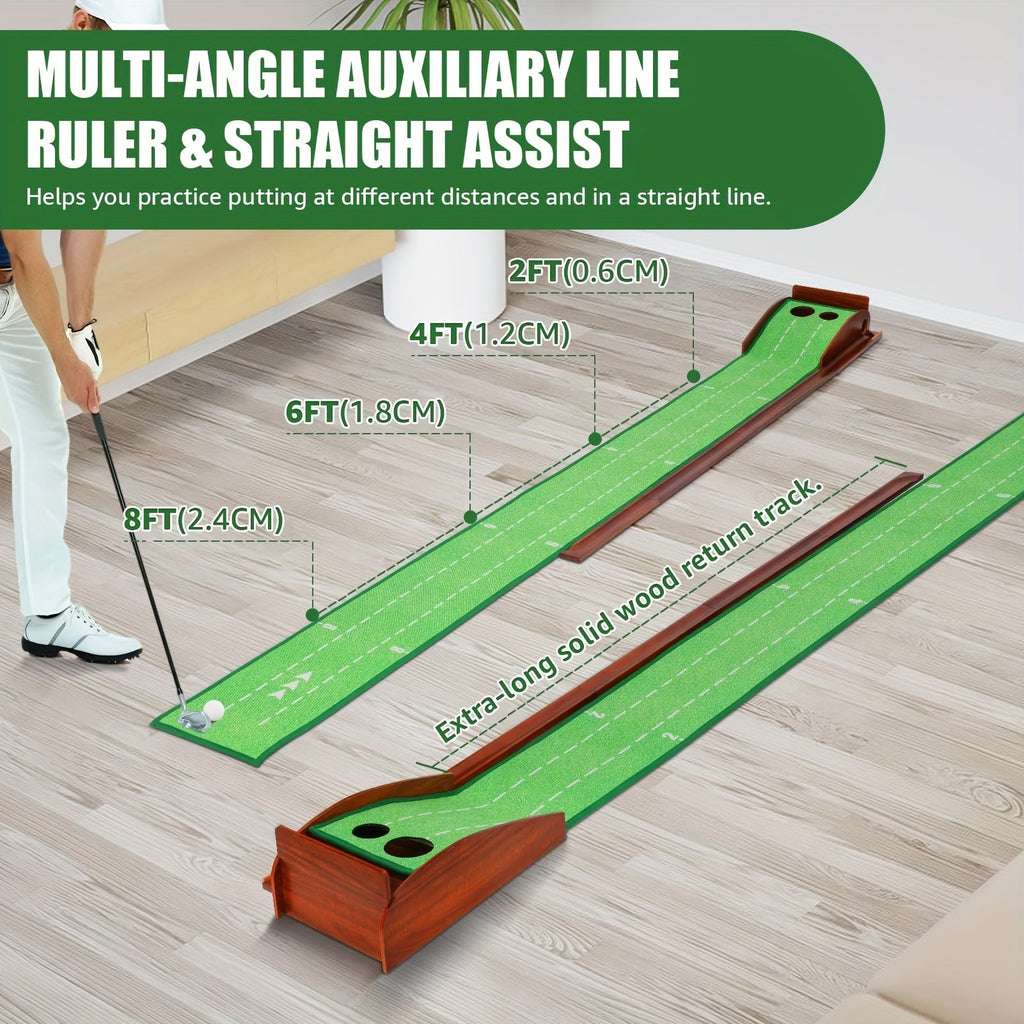 NNETM Golf Putting Mat with 2-Hole Training Design