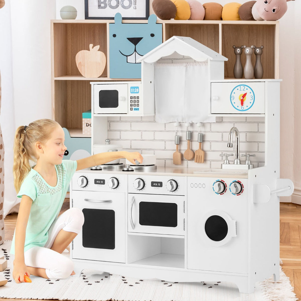 NNECW Pretend Kitchen Toys with Washing Machine